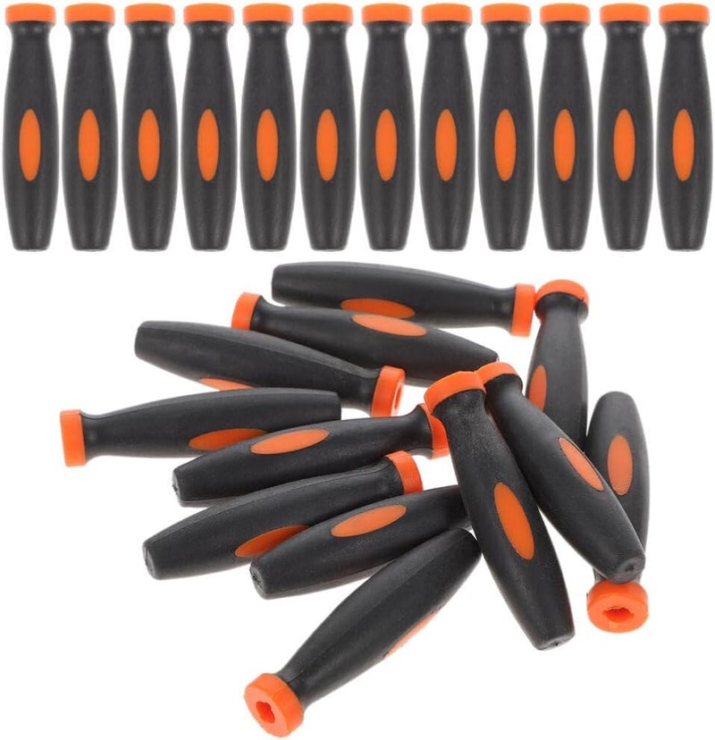 Uonlytech Thread File 24pcs Universal Rubber File Handles, Ergonomic Handle Replacement Anti Slip Cutting Tool Handle for Hand Tool Mill, 3mm Wood - Image 5